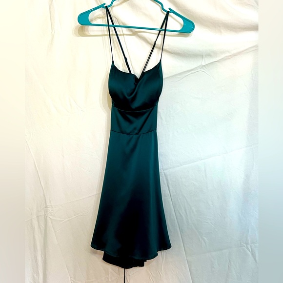 Green Alter’D State cocktail dress, corset-tie back. - Picture 1 of 2